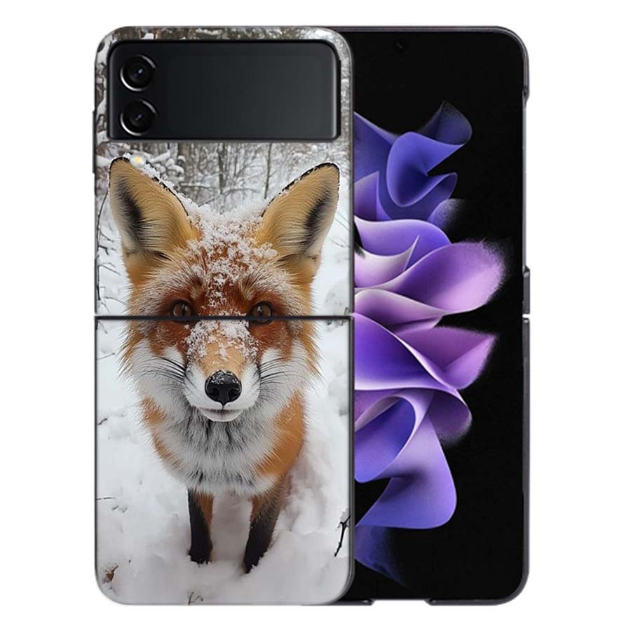 The Red Fox in Winter Ice and Snow Coque For Samsung Z Flip7 6 Galaxy Case Shockproof Z Flip5 Z Flip3 4 5G Hard Cover Phone TPU