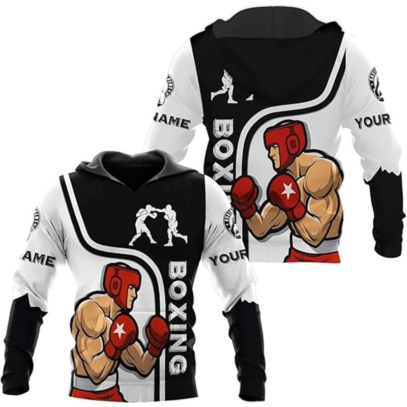 Толстовка с капюшоном Muay Thai Graphic, мужская одежда, 3D Boxing KO Print, спортивная одежда, новинка, женские толстовки Harajuku Fashion Y2k, пуловер, толстовка
