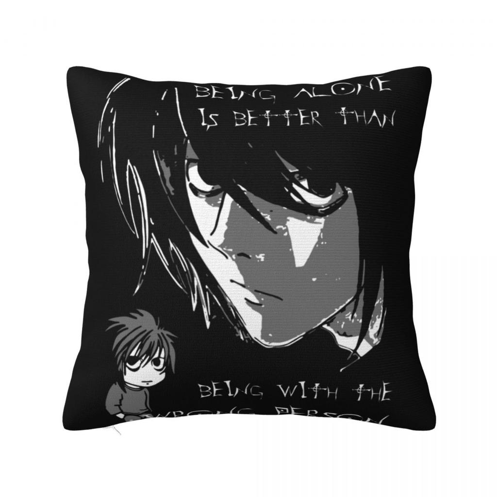Anime Death Note Light Yagami Square Pillow Case Shinigami Cushion Covers Awesome Zippered Decor Pillowcase For Home 18"X18"
