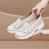 Обувь весна и лето мягкая подошва удобные полые туфли универсальные повседневные слипоны на одной педали однотонные туфли на толстой подошве дышащие туфли для мамы