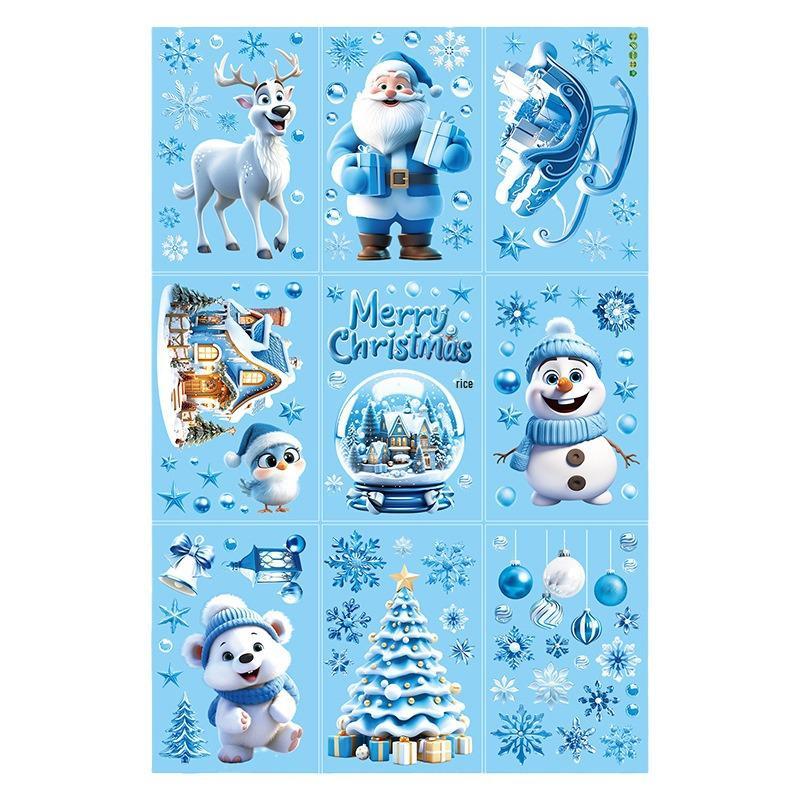 3D Christmas Snow Bear Window Clings - Cute Ice and Snow Bear Stickers for Glass