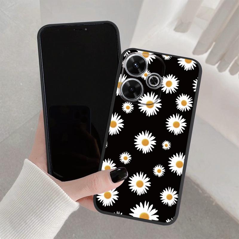 Мягкий силиконовый чехол Little Daisy Flower для Xiaomi Redmi Note 13 Pro 13C Samsung A35 A55 M35 M34 iPhone Huawei Honor Camera Защитный противоударный чехол
