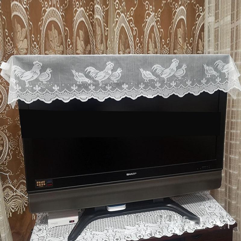 Комплект из трех кружевных занавесок с узором «Петух»