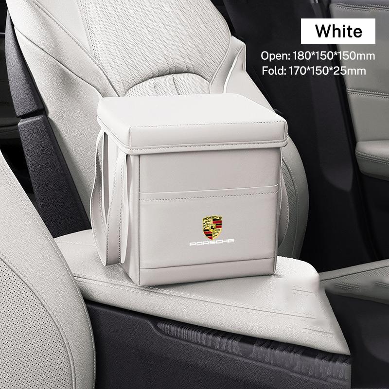 AFEBO1 Car Folding Durable Trash Can Convenient Installation For Porsche Cayenne Panamera Macan 911 718 Taycan Boxster Cayman 918 Pajun