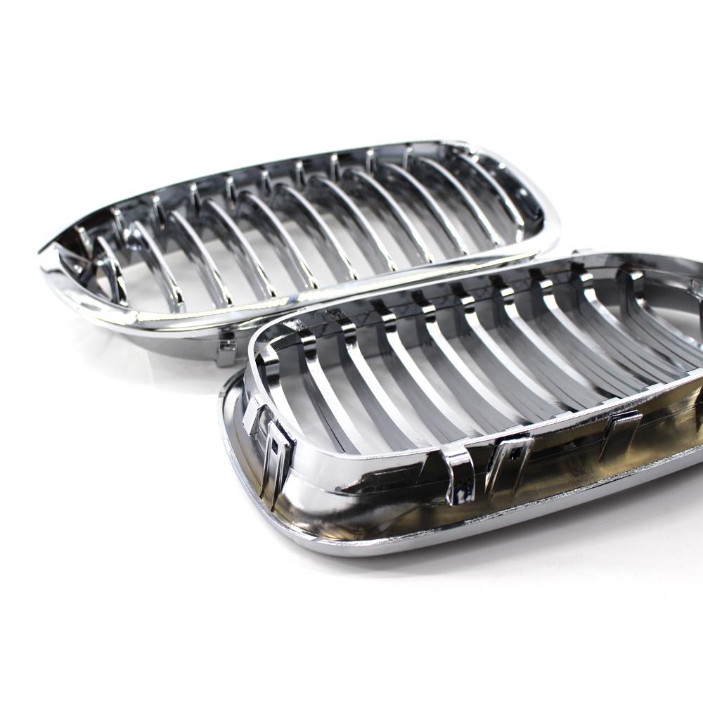 2 шт. серебряные автомобильные передние решетки на капот, замена гриля для BMW E46 Coupe 3 Series 2 Door 2002-2006