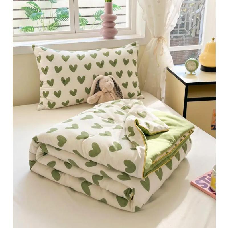 Cute Cartoon Printed Thin Quilt Kids Students Summer Double Yarn Soybean Air Conditioning Comforter Lightweight Cooling Blankets