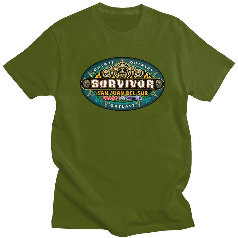 Мужская футболка Survivor для игры-приключения и телешоу, короткий рукав, повседневная, крутая, свободный крой, 100% хлопок, подарок