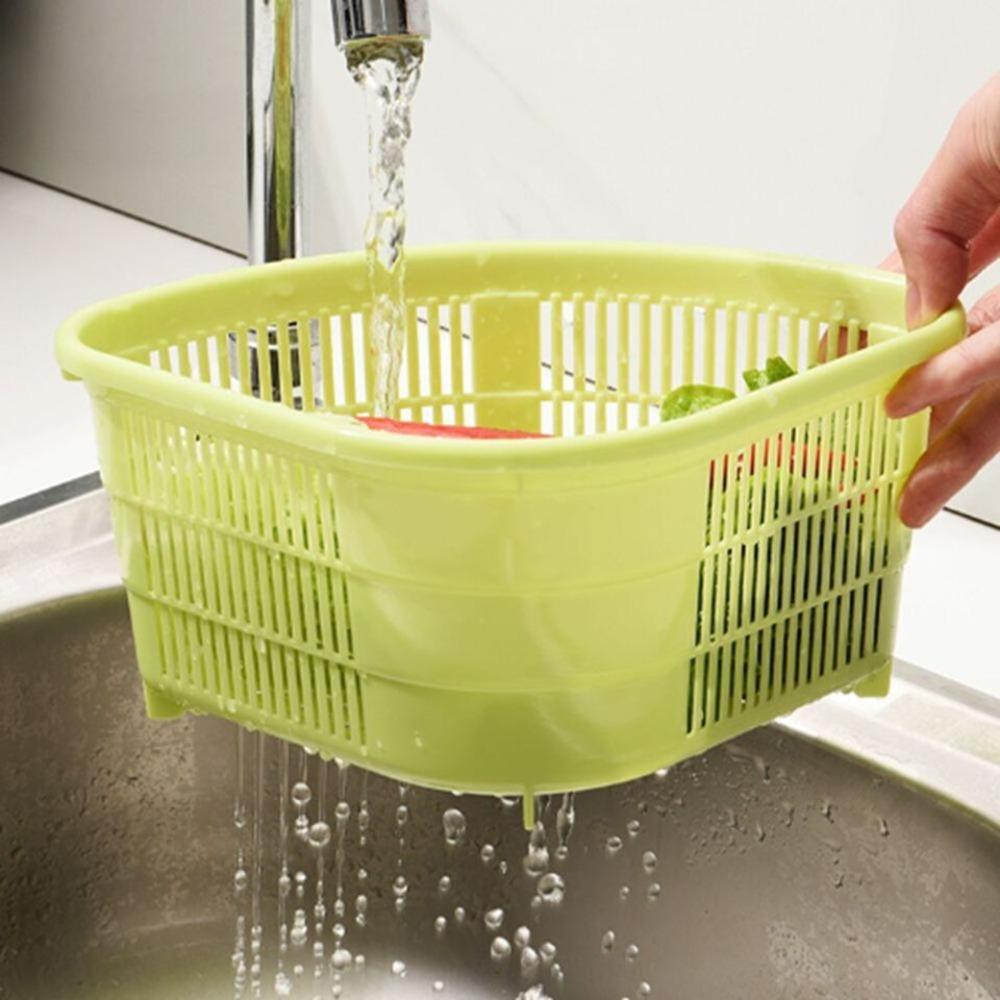 Contrasting Colors Triangular Sink Drain Basket Durable Vegetable Drain Basket