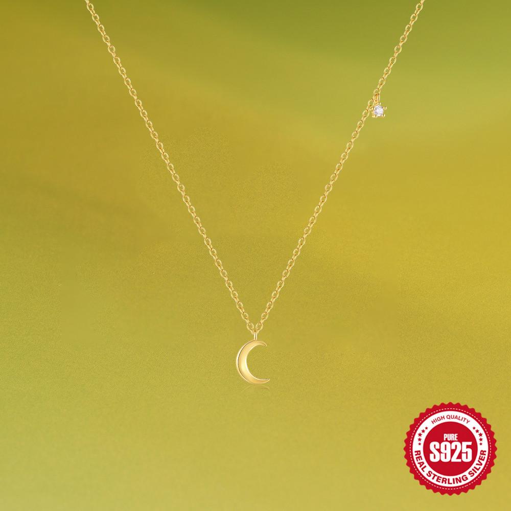 canner Стерлинговое серебро 925 пробы, 1 шт., модное ожерелье с луной для женщин, ювелирные украшения
