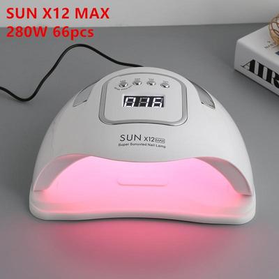 SUN X12 280 Вт 66 шт. светодиодные лампы для ногтей УФ-лампа для сушки ногтей для гель-лака для маникюра, польского маникюра, лампы для салона, сушилка