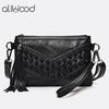 Genuine Leather Tassel Women's Shoulder Bags Rivet Cutch Bag Women Messenger Bag For Girls Ladies Crossbody Bags