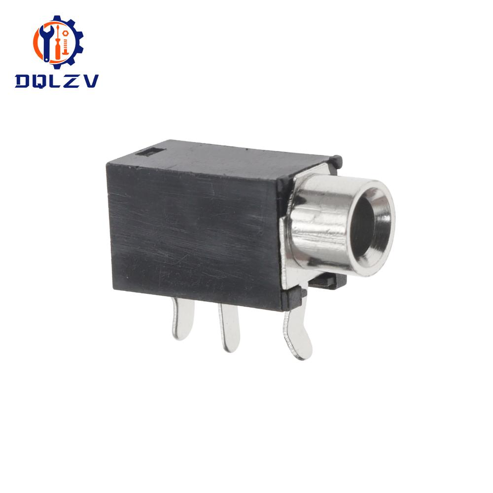 PJ-316 3.5mm Female Jack 3 Pin Connectors Audio Headphone Mono 3.5 mm Socket Terminals PCB Mount Connector Black PJ316