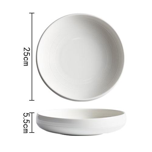 Круглая керамическая тарелка для обеда, салатница для ресторана, миска для густого супа, тарелка для закусок, десертная тарелка, тарелки для пасты, однотонная столовая посуда