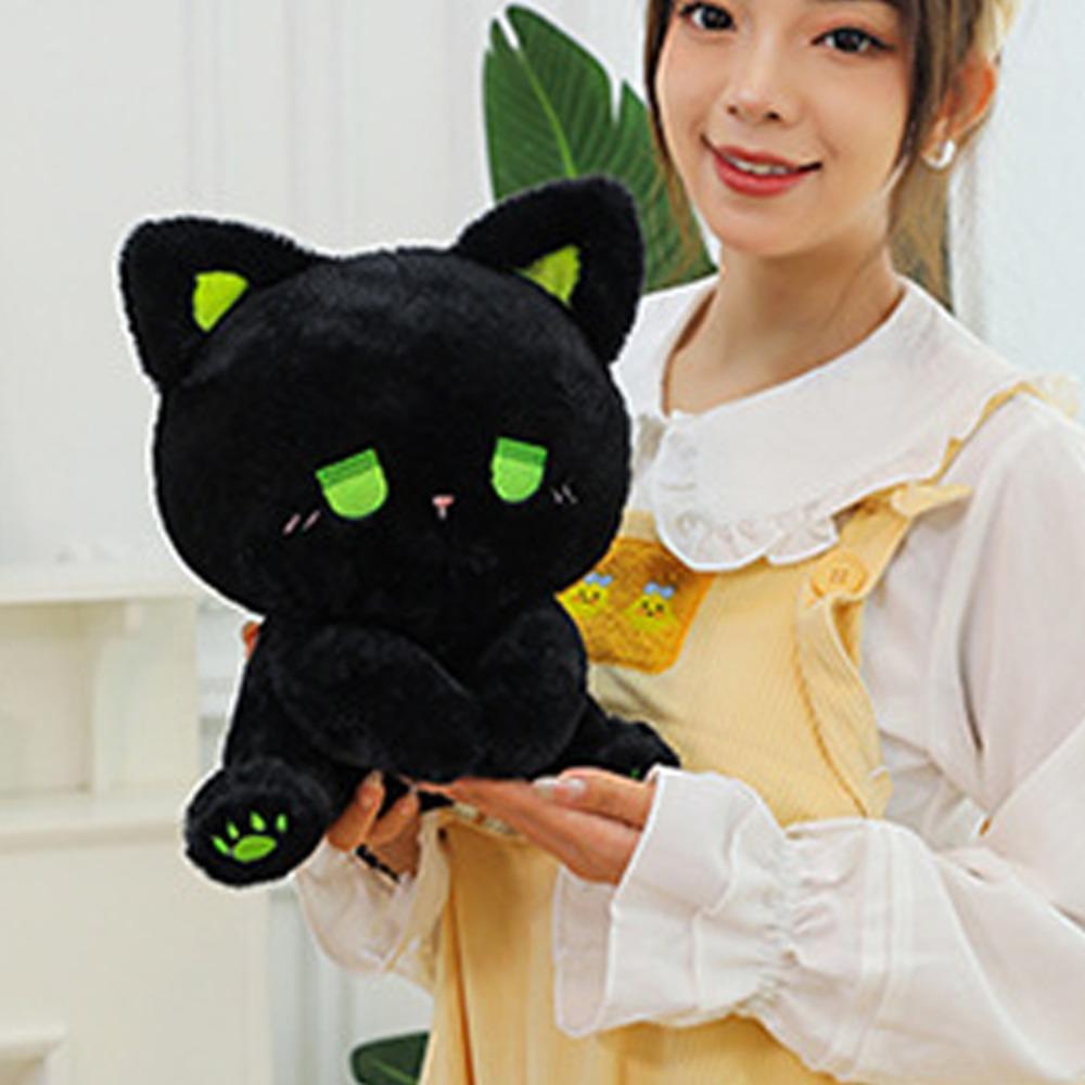 Emo Bear Plush Bear Doll Toy Cartoon Stuffed Animal Doll Fashion Black Cat Plush Toy Home Decor