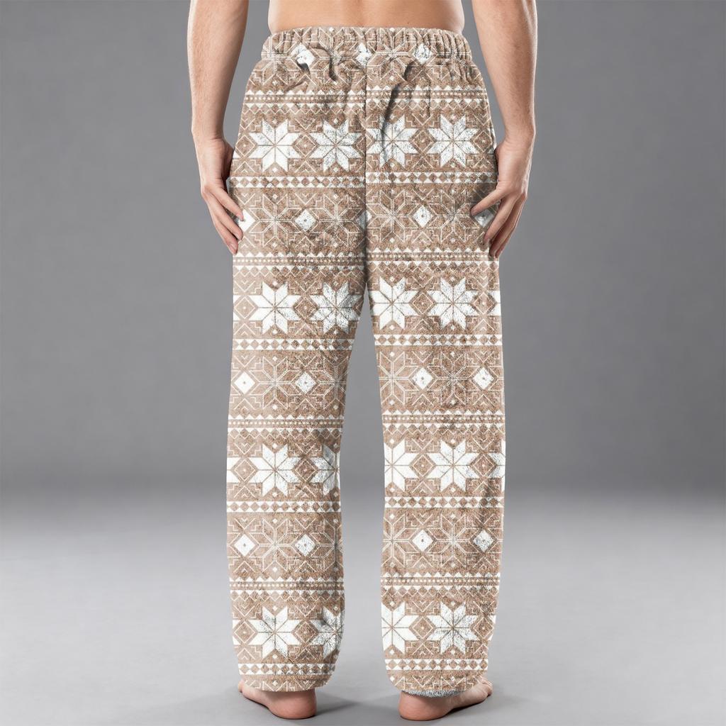 Мужские фланелевые повседневные брюки с карманом, Повседневные брюки с принтованным карманом, Домашние брюки для сна