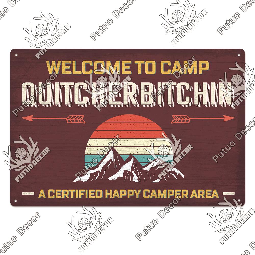 Decor Camping Tin Sign Vintage Plaque Metal Plate Retro Posters Wall Art Decor for Trip Car Home Living Room Unique Gift