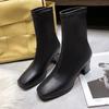 Footwear Elegant Heeled Ladies Boots Half High Shoes For Women Heels Mid Calf White Sale Stylish Offer Gothic New In On Pu