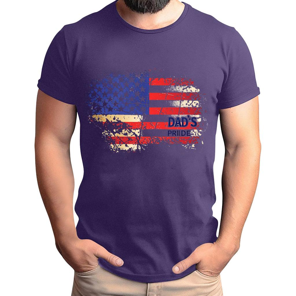 Мужская футболка с принтом флага ко Дню отца, мужской свободный повседневный топ с коротким рукавом