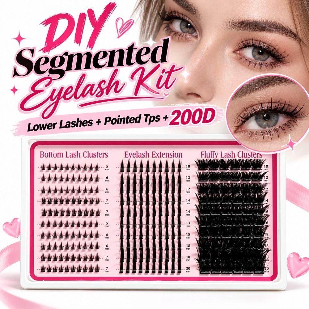 Lower Eyelashes Lash Extensions Kit DIY Segmented False Eyelashes Kit Manga-style Eye Makeup