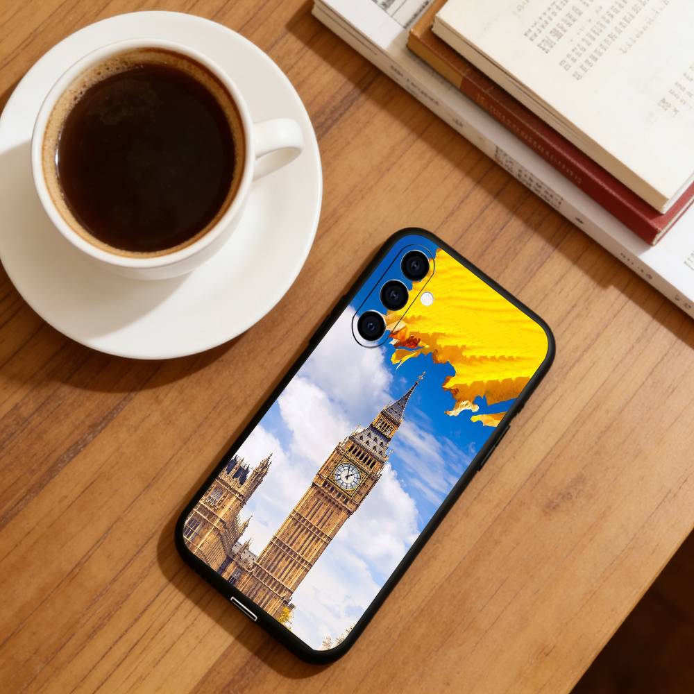 Чехол для телефона Big Ben Tower Bridge для Samsung Galaxy A73, A72, A71, A70, A53, A52, A51, Другие Мягкий Черный Чехол