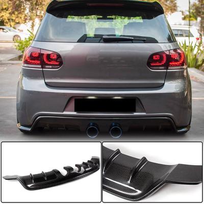 Диффузор заднего бампера V1 (для R/R20 HB 2010-2013, Карбон) для Volkswagen Golf 6