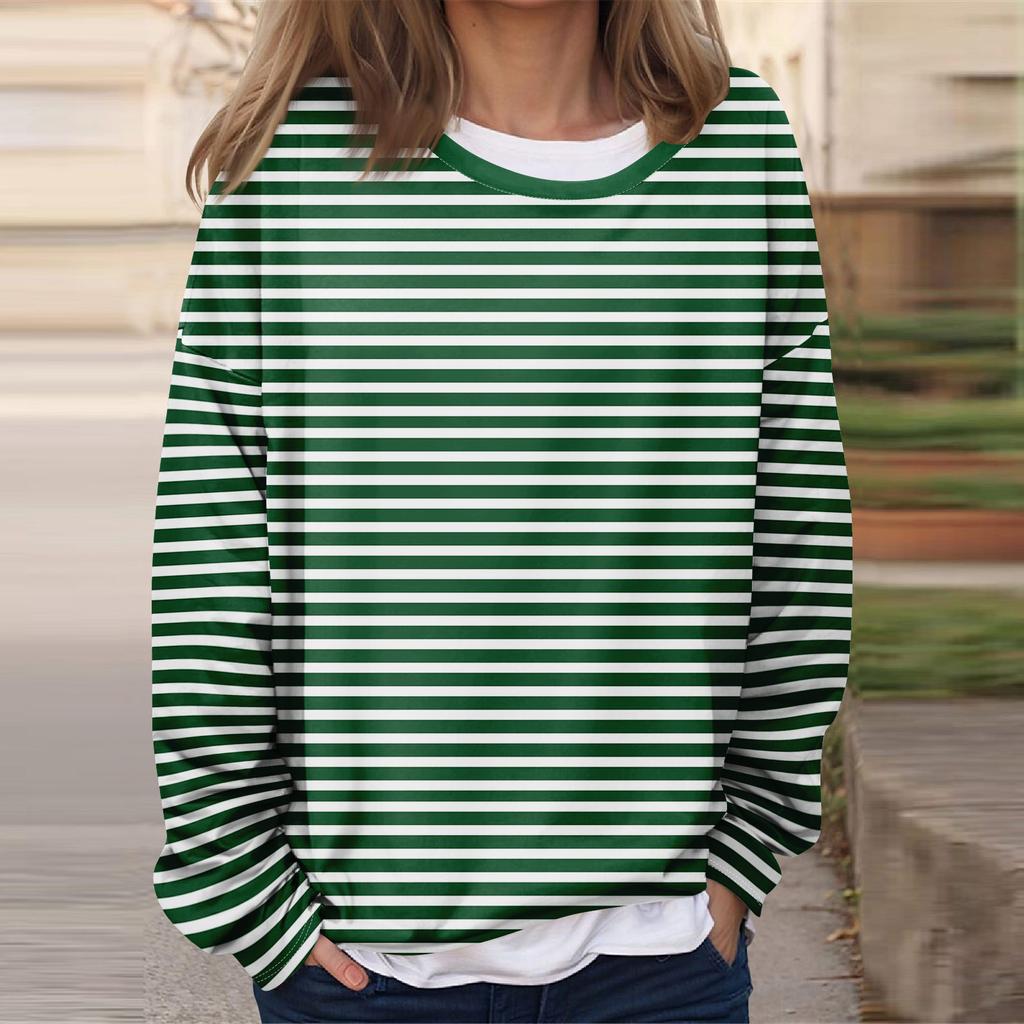 Женская повседневная модная винтажная печатная толстовка с длинным рукавом и круглым вырезом, многослойный пуловер