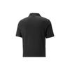 Puma Logo Print Short Sleeve Polo Shirt Men Tops Black 677139-01