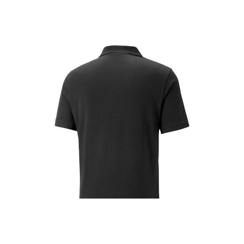 Puma Logo Print Short Sleeve Polo Shirt Men Tops Black 677139-01