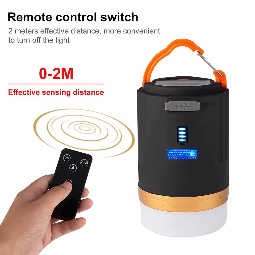 Portable LED Camping Light Built-in Battery With Remote Control Tent Hanging Lantern Outdoor Waterproof Camping Working Light