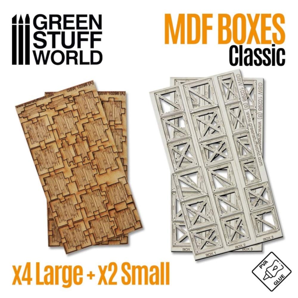 Green Stuff World Набор старинных деревянных ящиков для миниатюрных аксессуаров GSWD-10298