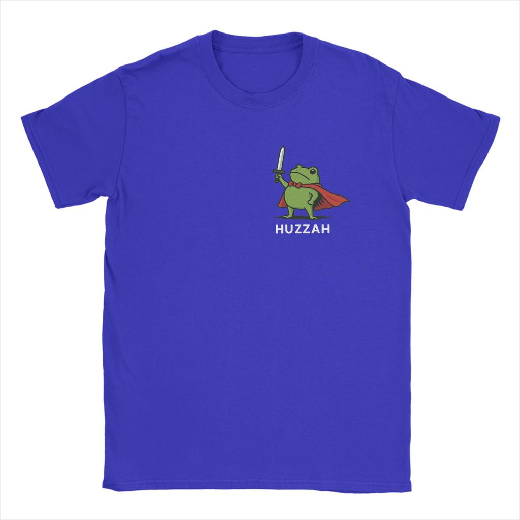 Unisexs TShirts Huzzah Frog Funny Animal Novelty 100 Cotton Tees Short Sleeve T Shirts Crewneck Clothing Graphic