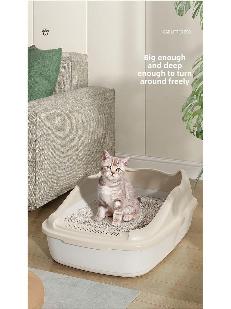 Extra Large Semi-Enclosed Anti-Splash Cat Litter Box