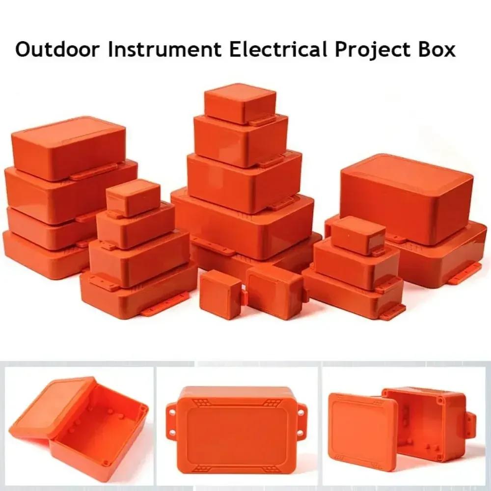 IP67 Waterproof Enclosure Junction Housing Box ABS Plastic Orange Color Electronic Project Case Instrument Box Outdoor Indoor