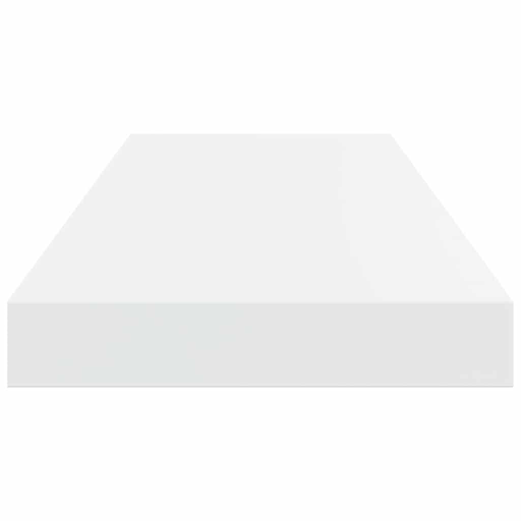 Floating Shelves Set of 2 High Gloss White 60 x 23.5 x 3.8 cm MDF