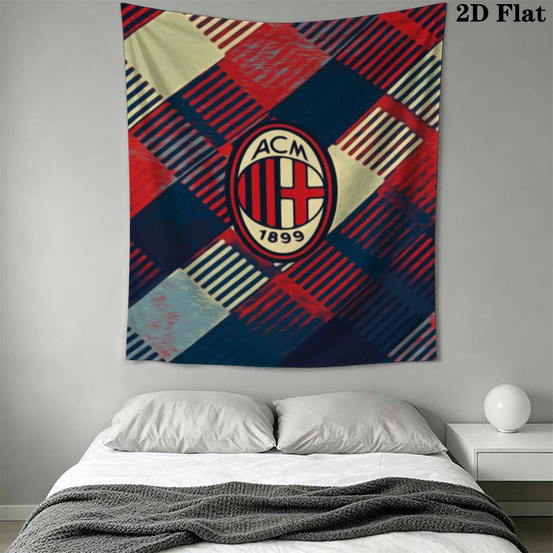 AC Milan Wall Tapestry Aesthetic Wall Hanging Printed Fabric Blanket Decorative Tapestries for Bedroom Living Room Home Decor