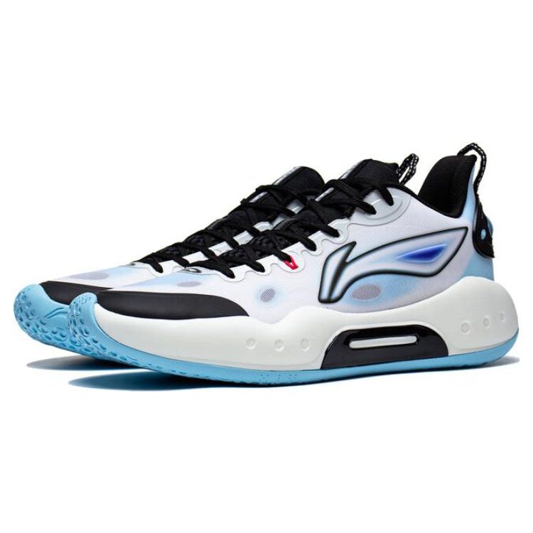 Li Ning Yu Shuai Team Shock Absorption Non-Slip Low-Top Basketball Shoes Men Sneaker White Black ABPT039-1