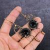 Серьги-обертки из натуральной черной шпинели с медной проволокой 3,78 дюйма i5f55