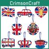 British Monarch Themed Party Supplies Colorful Paper Cutouts With Ribbon