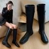 Spring and Autumn, But Knee Thick-soled Boots for Women, Thin for Small Men, Thick Heels, Elastic Thin Boots, Knight Boots, High Boots for Women