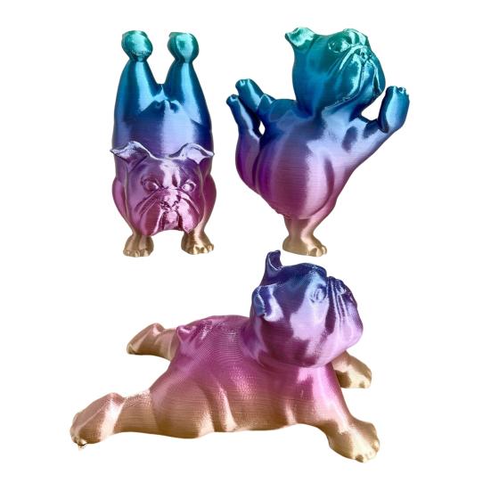3D-печатная фигурка бульдога для йоги, статуэтка собаки, скульптура животного, домашний офис, книжная полка, украшение для рабочего стола, подарки для любителей собак