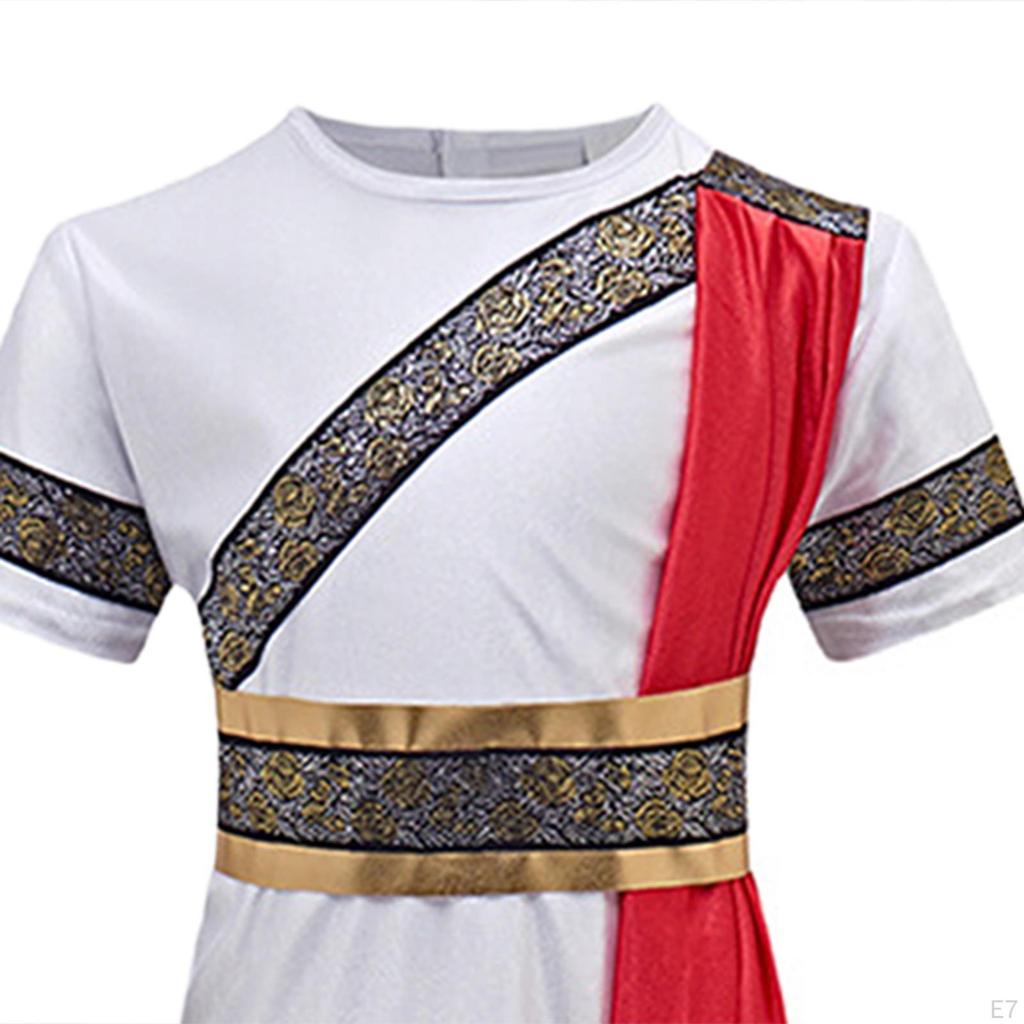 Ancient Design Children Roman Costumes Set Robe Headband Reusable Role Playing