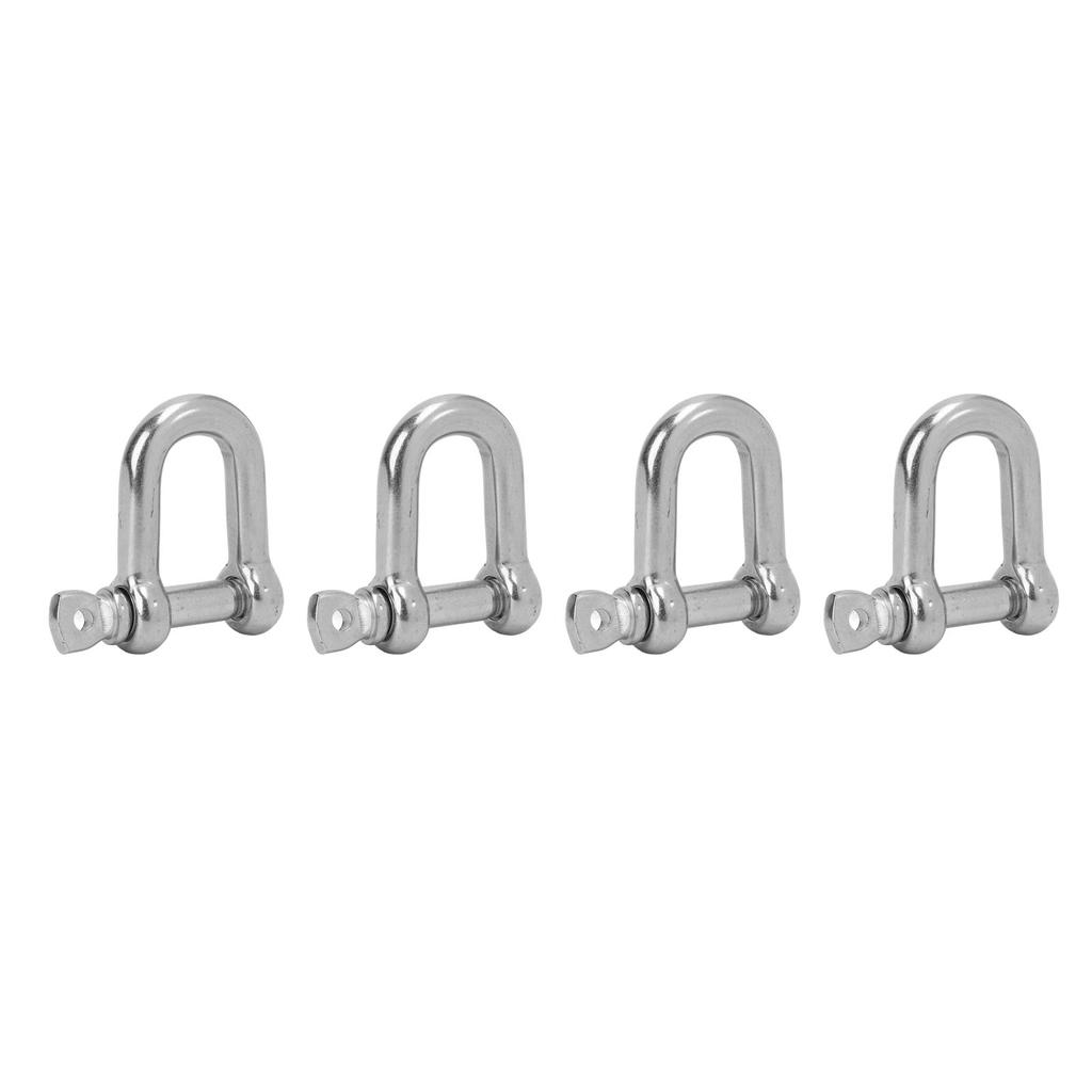 4 шт. D-образная скоба из нержавеющей стали, морская фурнитура, D-кольцо для лодки, полированная скоба для соединения цепи и