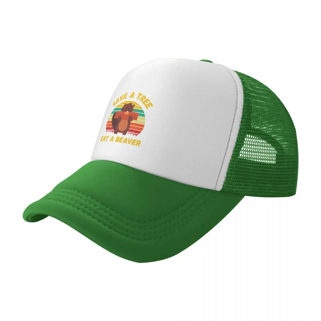 Save A Tree Eat A Beaver Funny Baseball Cap Big Size Hat New Hat Luxury Brand Beach Outing Unisexs Hats Womens