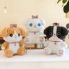 Love Collar Dog Plush Toy Cartoon Bow Puppy Doll Gift for Best Friend Birthday Doll