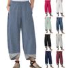 Женские повседневные свободные брюки из хлопка и льна, однотонные лоскутные брюки нестандартной формы