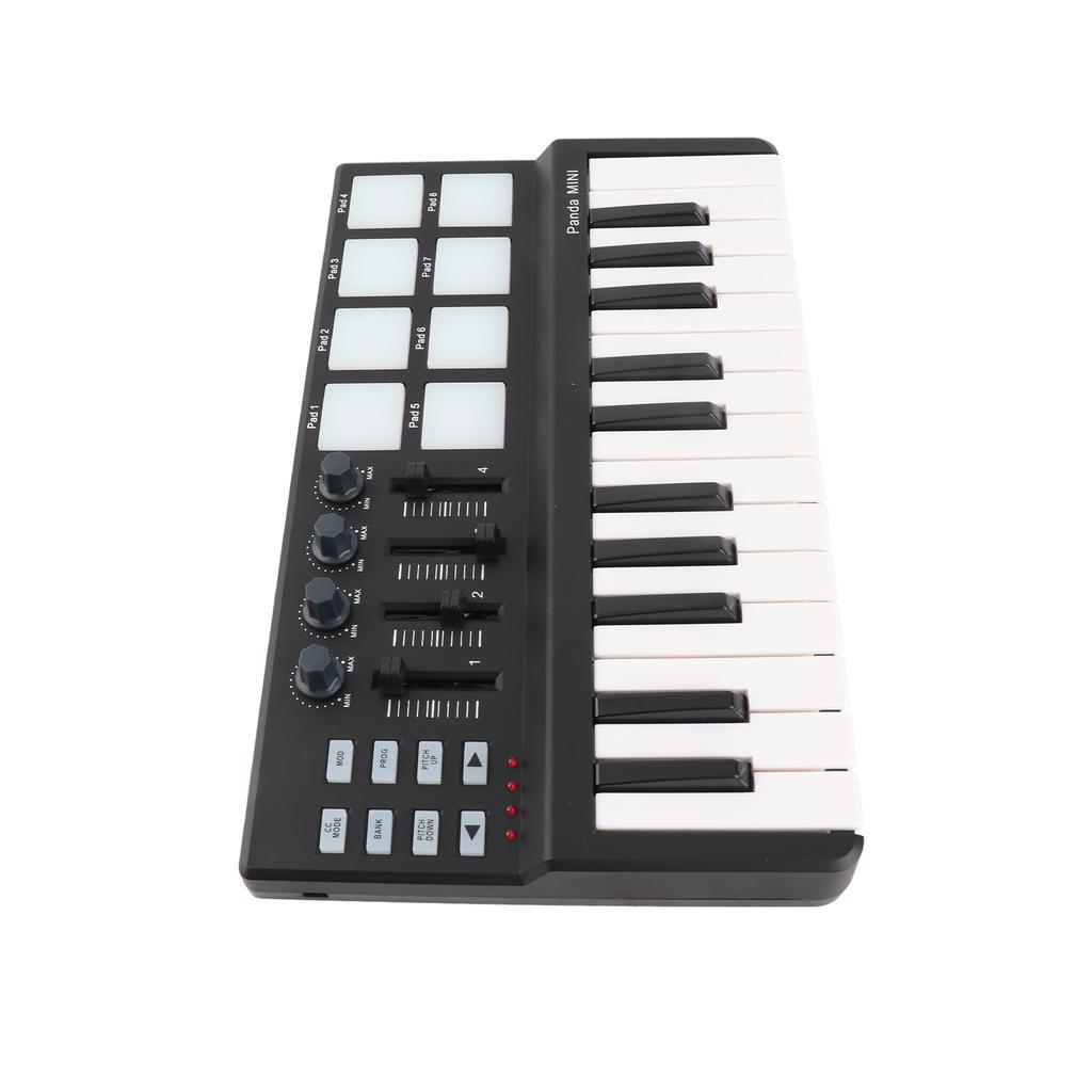 25-клавишная ультрапортативная USB MIDI-клавиатура с 8 цветными подсвечивающимися триггерными пэдами