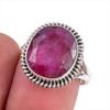 Red Ruby(Simulated) Gemstone Handmade 925 Sterling Silver Gift Ring S.7.5 R7S87