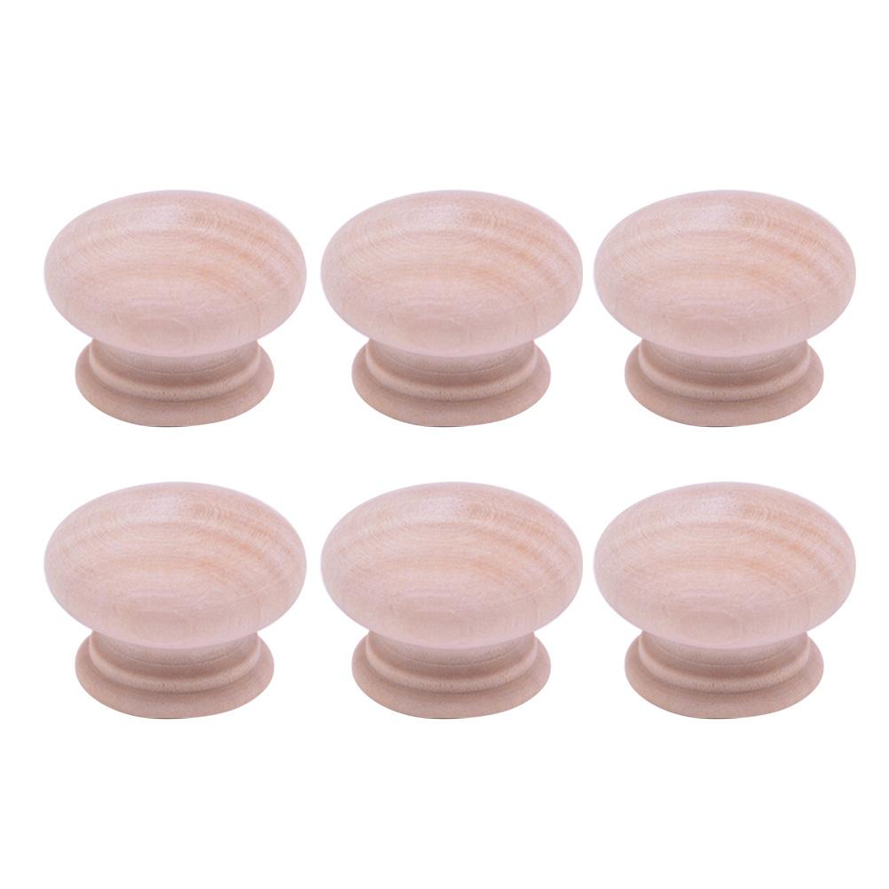 15Pcs Round Beech Wood Drawer Pull Knobs Chic Wooden Cabinet Handle Single Hole Cupboard Pull Knobs for Home Office