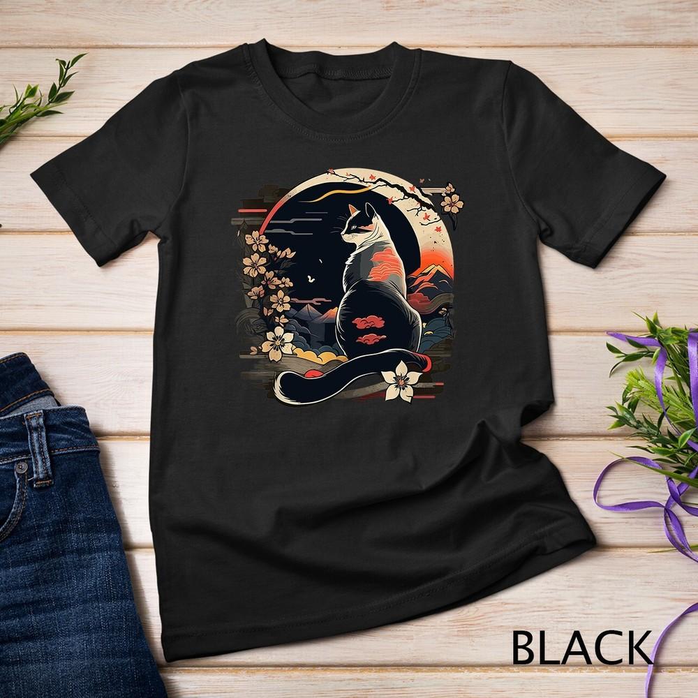 Cat Japan Style Funny Cat Gift Retro Vintage Funny Cat T-Shirt Unisex T-shirt