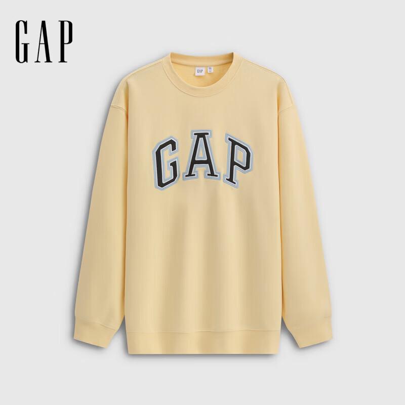 Gap Свободная толстовка с длинными рукавами и нашивкой с логотипом, унисекс.